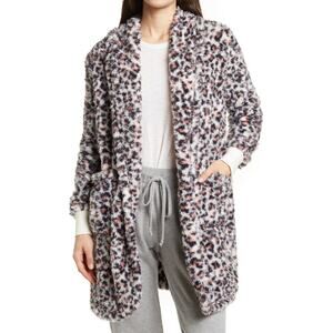 ABOUND | NWT | Medium | Ivory Egret Leopard Print Open Front Snuggle Cardigan
